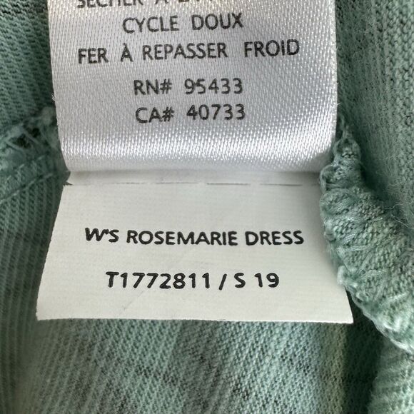 Toad & Co Rosemarie Dress Size S Organic Cotton Blend Cap Sleeve V-Neck Green - Picture 10 of 10